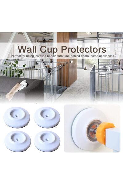 Generic Baby Gate Wall Protectors, 4-Pack - Round Wall Guards for Stair and Doorway Protection (Children & P