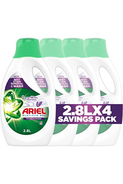 Ariel Lavender Scent Liquid Laundry Detergent, 4 x 2.8L