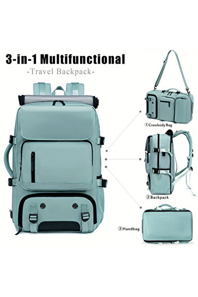 WINEENEE حقيبة ظهر أنيقة للسفر 3 في 1 - حقيبة كبيرة السعة للمشي والتخييم