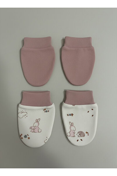 Messido 100% Cotton 2-Piece Glove Set - Pink / Rabbit
