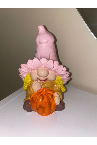 El Yapımı Renkli CüceBiblo - Taş Tozu Figür, Ev ve Bahçe Dekoru (16cm)