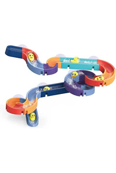 Soofam ألعاب الحمام - مجموعة مسارات منزلقة بأكواب شفط مع عجلات مائية (للأعمار...