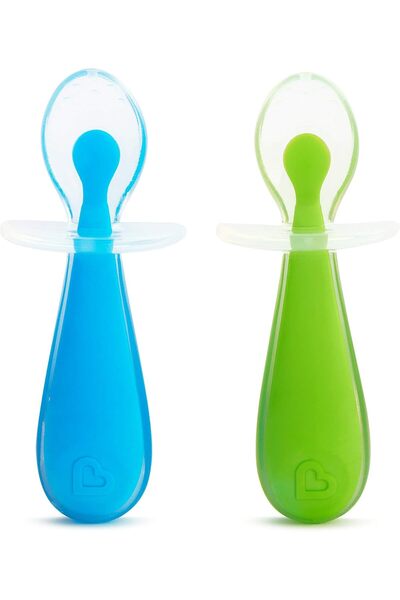 Munchkin ملاعق تدريب من السيليكون Gentle Scoop للأطفال من عمر 6 أشهر فما فوق،...