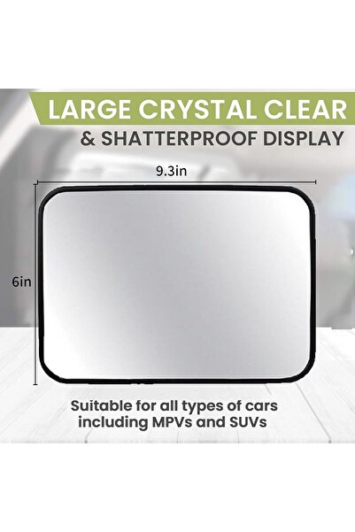 Generic Baby Car Mirror for Rear-Facing Seats - Zbzoalp, Shatterproof, Fully Adjustable, Black (9.3 x 6 in)