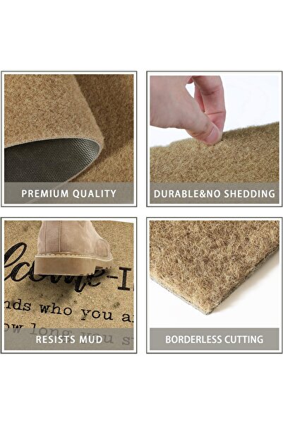 Generic Welcome Doormat for Front Door & Outdoor Entrance, Non-Slip Vinyl with Heavy-Duty Rubber Backing, Wa