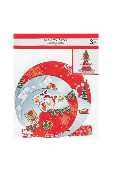 OEM Cardboard stand with 3 levels Christmas tree for cakes 38cm