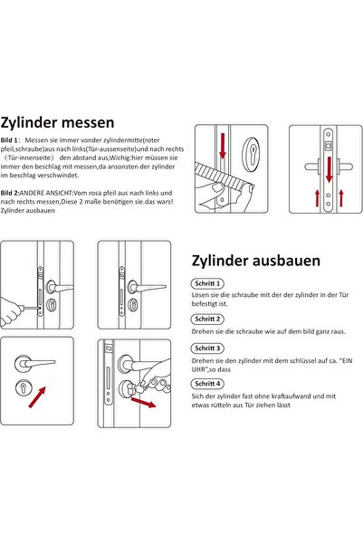 NALACAL قفل باب أسطواني مضاد للسرقة مصنوع من سبائك الزنك مقاس 35/35 بوصة، فضي...