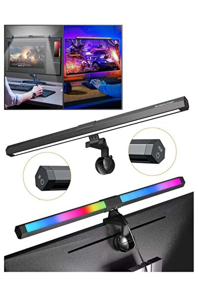 ALAMAREQ مصباح شاشة كمبيوتر بإضاءة خلفية RGB، شريط إضاءة للشاشة مقاس 40 سم مع باهت ودرجة حرارة اللون