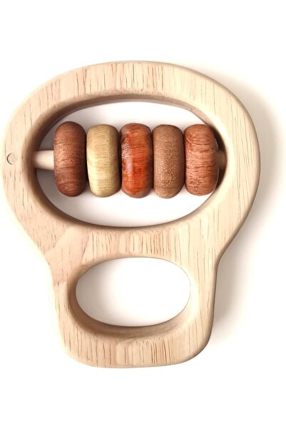 Generic BEACENOV Wooden Montessori Baby Rattles for 0-12 Months (Set of 4)