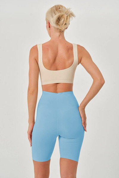 MİSTİRİK Porfy Model Extra Tight Ice Blue Color with Lower Leg Effect and Thread Detail097