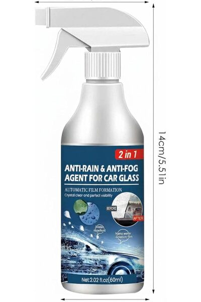 NALACAL بخاخ مضاد للضباب للزجاج الأمامي والنظارات، مزيل للضباب طارد للماء، 60 مل