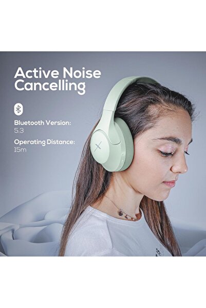 Volkano سماعات بلوتوث VXH200 بتقنية إلغاء الضوضاء النشط، لون أخضر