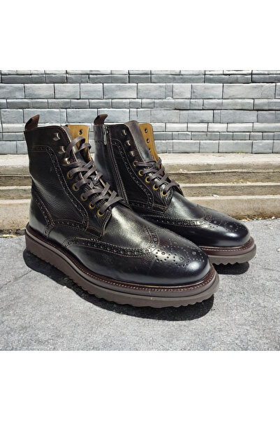 VİVA SHOES 100% Genuine Leather Eva Sole Men's Half Boots