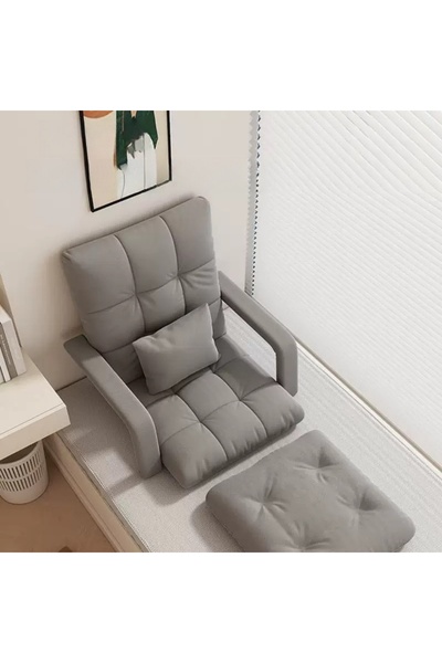 Aralifes Folding Floor Chair with Armrest Adjustable 6 Position Padded Indoor Chaise Lounger Sofa