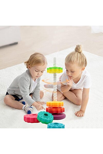 Yelajoy Spinning Stacking Educational Toy - Montessori Sensory Learning for Kids 1-3 Years