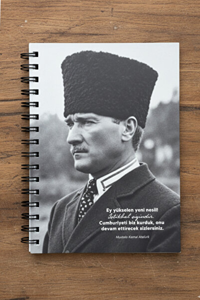 Be Online Ataturk Special Series Collection Hard Cover A5 Notebook - Dotted 160 Pages