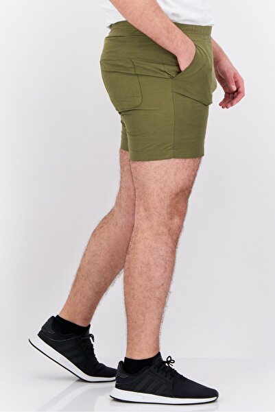 Trendyol Collection Men Solid Basic Shorts, Dark Khaki