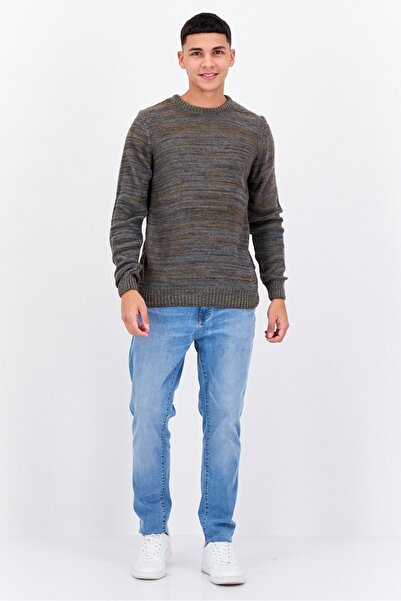 Trendyol Collection Men Crew Neck Space Dye Print Sweater, Multicolor