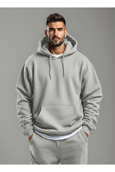 YAKAMEL SET DE Trening Unisex, Supradimensionat, cu Glugă, cu Detalii Striate...