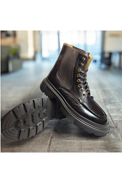 VİVA SHOES 100% Genuine Leather Eva Sole Men's Half Boots