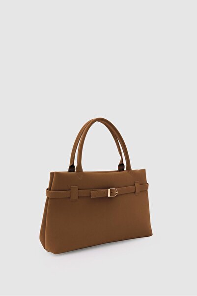 Shule Bags Mussel Suede Shoulder Bag Brown