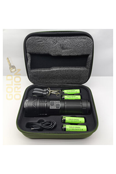 Goldorion 200W 6000 Lümen Profesyonel Şarjlı El Feneri - 3000 Metre Menzil, P...