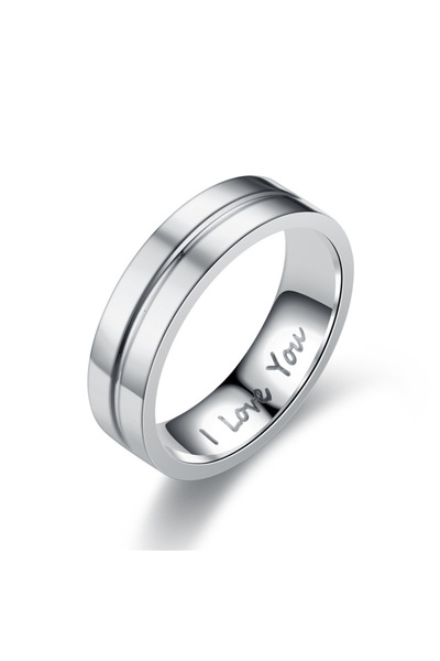 Choice 9 خواتم خطوبة فضية أنيقة من الفولاذ المقاوم للصدأ بدون ألماس للنساء والرجال كريستال أحبك