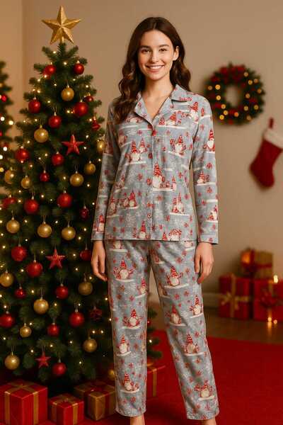 forte bella Patterned Top and Bottom Pajama Set