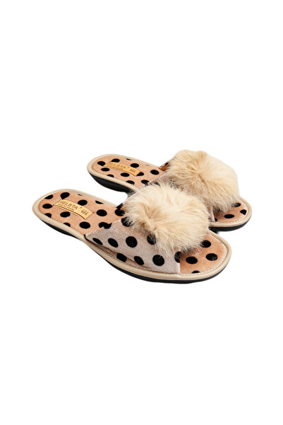 Belsta Papuci de casă cu decor din blană, marimea 39
