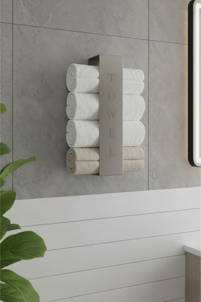 Grandmix Metal Duvar Tipi Havluluk 60 cm Modern Banyo ve Mutfak Havlu Rafı