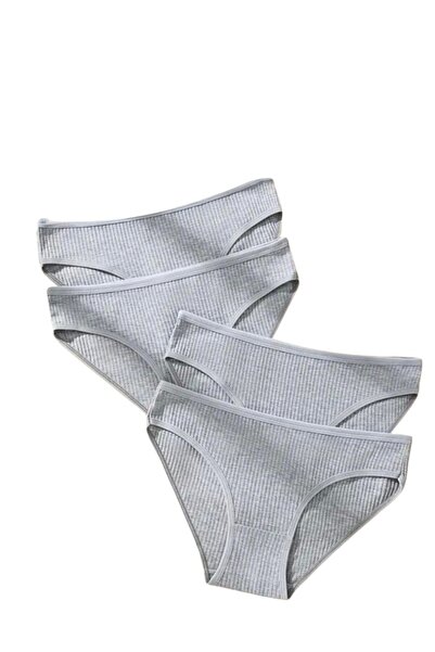 FUNELLA Women's Panties 4-Pack High Waist Stretch Fabric Cotton Ribbed Knit Rib