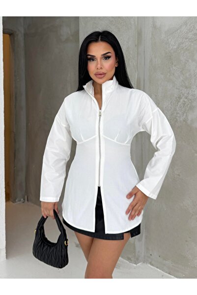 TİENDEROPA Women's Zipper Detailed Shirt