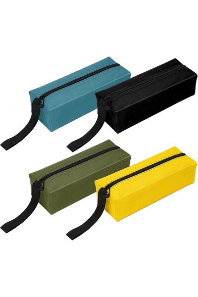 KASTWAVE حقيبة أدوات قماشية بسحاب، عبوة من 4 قطع، متينة ومقاومة للماء (أخضر ع...