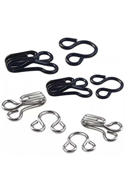 ACCESSORY مشابك ملابس معدنية فضية وسوداء، 144 قطعة