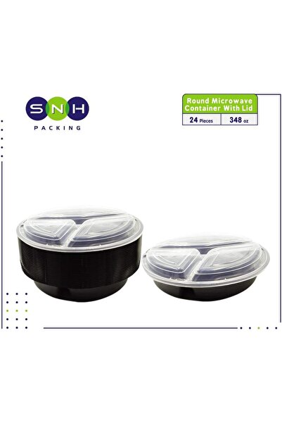 SNH Packing SNH Disposable Round Microwave Container – HD 48 Oz - 24 Pieces