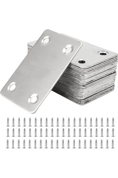 AZONEE 20 قطعة من ألواح الإصلاح المسطحة 60 × 38 مم من الفولاذ المقاوم للصدأ م...