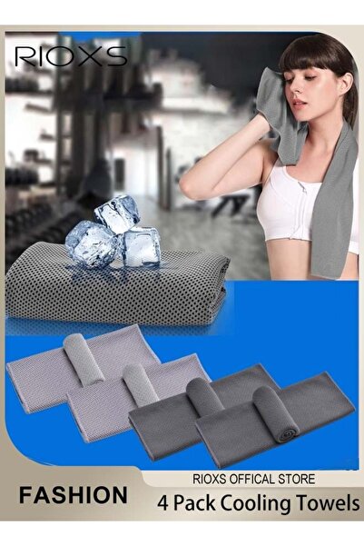 RIOXS 4 Pack Cooling Towels for Neck and Face, Microfiber Breathable Cooling ...