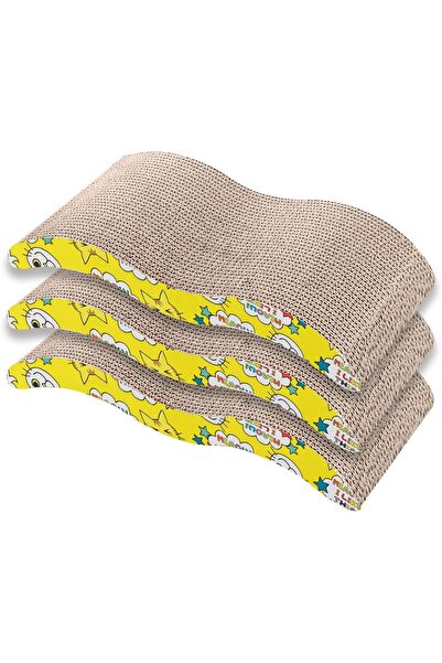 Margoun خدش القطط بتصميم موجة من الورق المقوى (عبوة من 3 قطع ب)