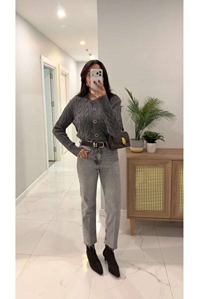 BİRCANÇİL ZR Wita Gri tiv nefinisat Blugi Boy Fit