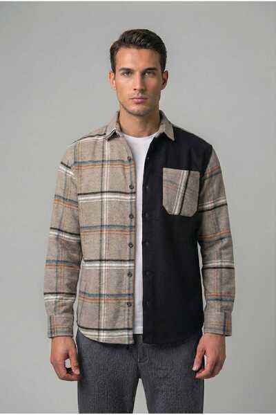 Blue Ant Contrast Block Regular Fit Plaid Lumberjack Shirt