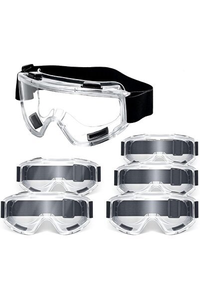 NALACAL عبوة من 6 نظارات أمان ANSI Z87.1 مضادة للضباب، شفافة ومضادة للخدش