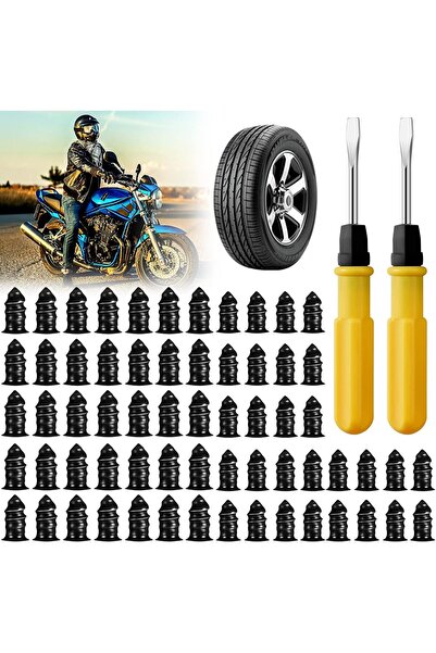 KASTWAVE مجموعة مسامير مطاطية لإصلاح الإطارات مع مفك براغي (62 قطعة)