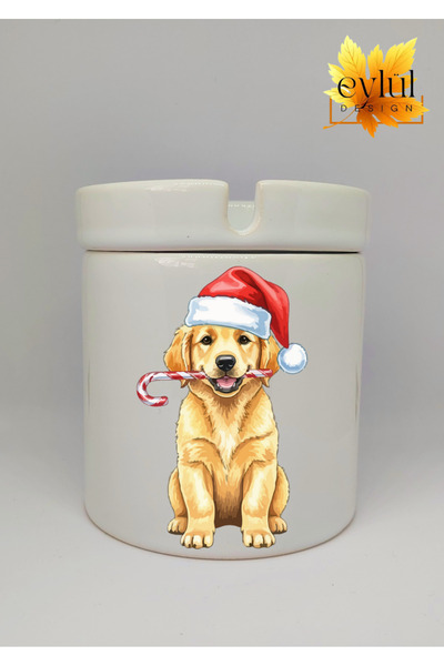 Eylül Design منفضة سجائر سيراميك بتصميم خاص لعام مطبوع على شكل كلب لطيف، غير ...