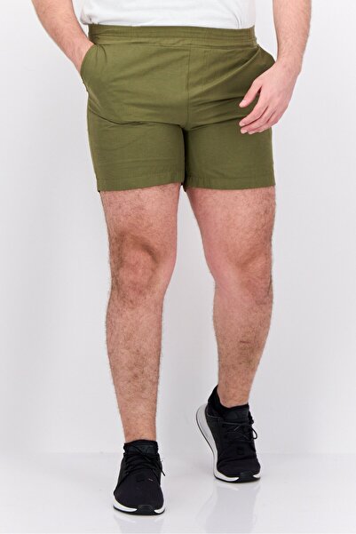 Trendyol Collection Men Solid Basic Shorts, Dark Khaki