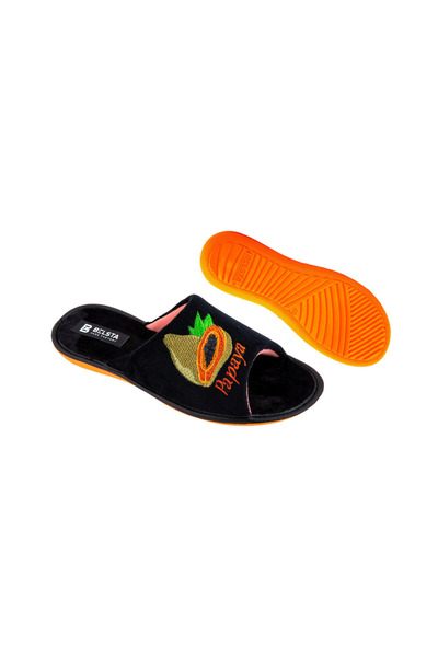 Belsta Papuci de casă din velur negru, marimea 40