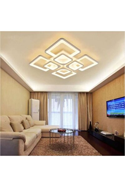 trandafi led LED Square Design Chandelier with Remote, Adjustable Warm/Neutral/Cool Light RUIHE8831/8