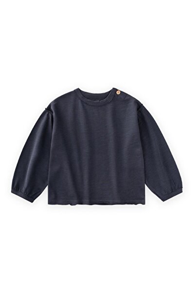Cigit Brushed Rustic Long Sleeve T-Shirt 1-7 Years Old Navy Blue