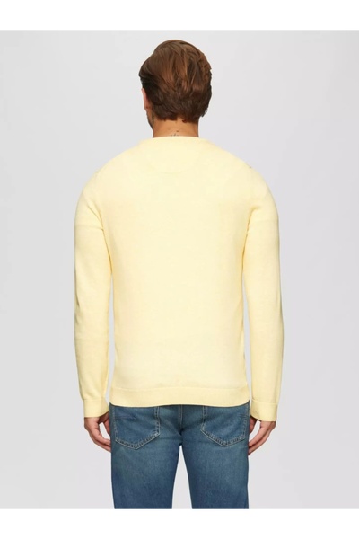 s.Oliver Men's crew neck sweater, Light yellow
