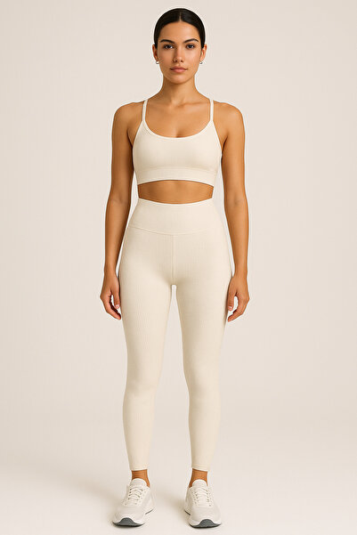 kaphone 10 Women's High Waist Gathered Ribbed Winter Knitted Leggings