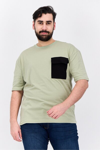 Trendyol Collection Men Crew Neck Short Sleeves Solid T-Shirt, Sage